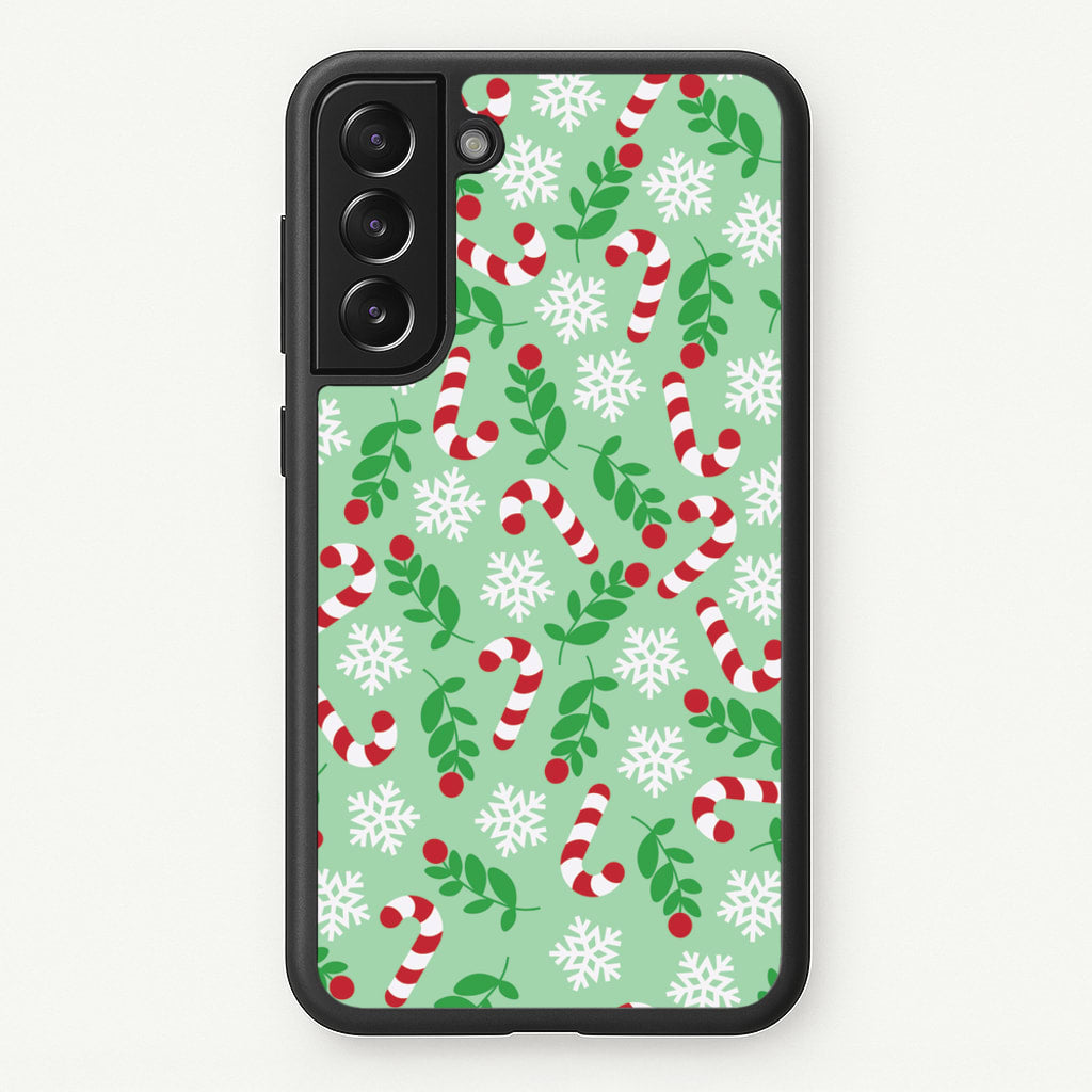 Snow Green Pattern - Christmas Patterns Phone Case for Galaxy S21