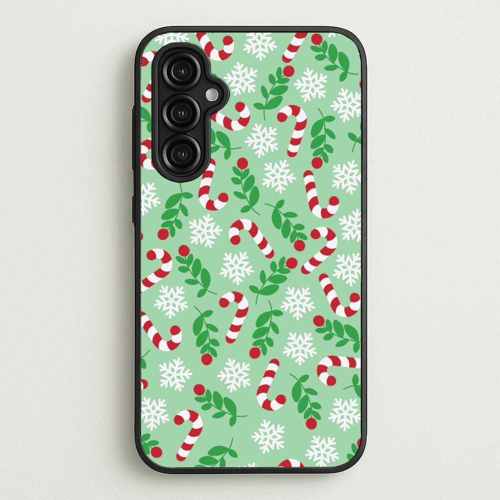 Snow Green Pattern - Christmas Patterns Phone Case for Galaxy A14