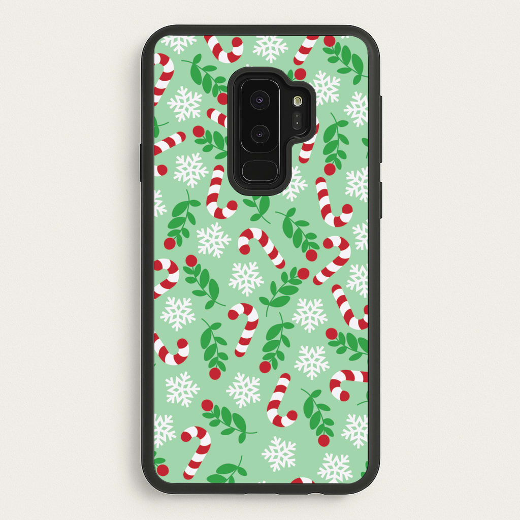 Snow Green Pattern - Christmas Patterns Phone Case for Galaxy S9 Plus