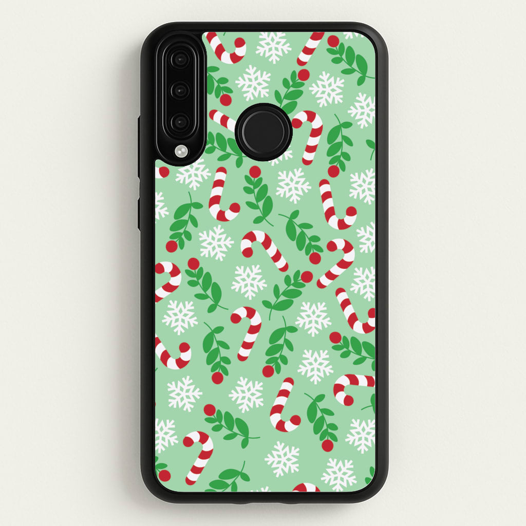 Snow Green Pattern - Christmas Patterns Phone Case for Huawei P30 Lite