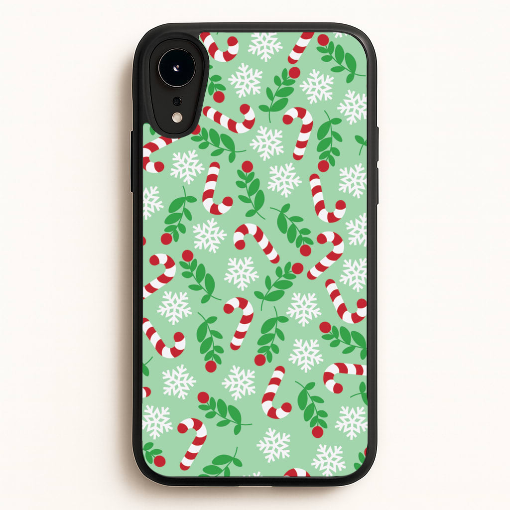 Snow Green Pattern - Christmas Patterns Phone Case for iPhone XR