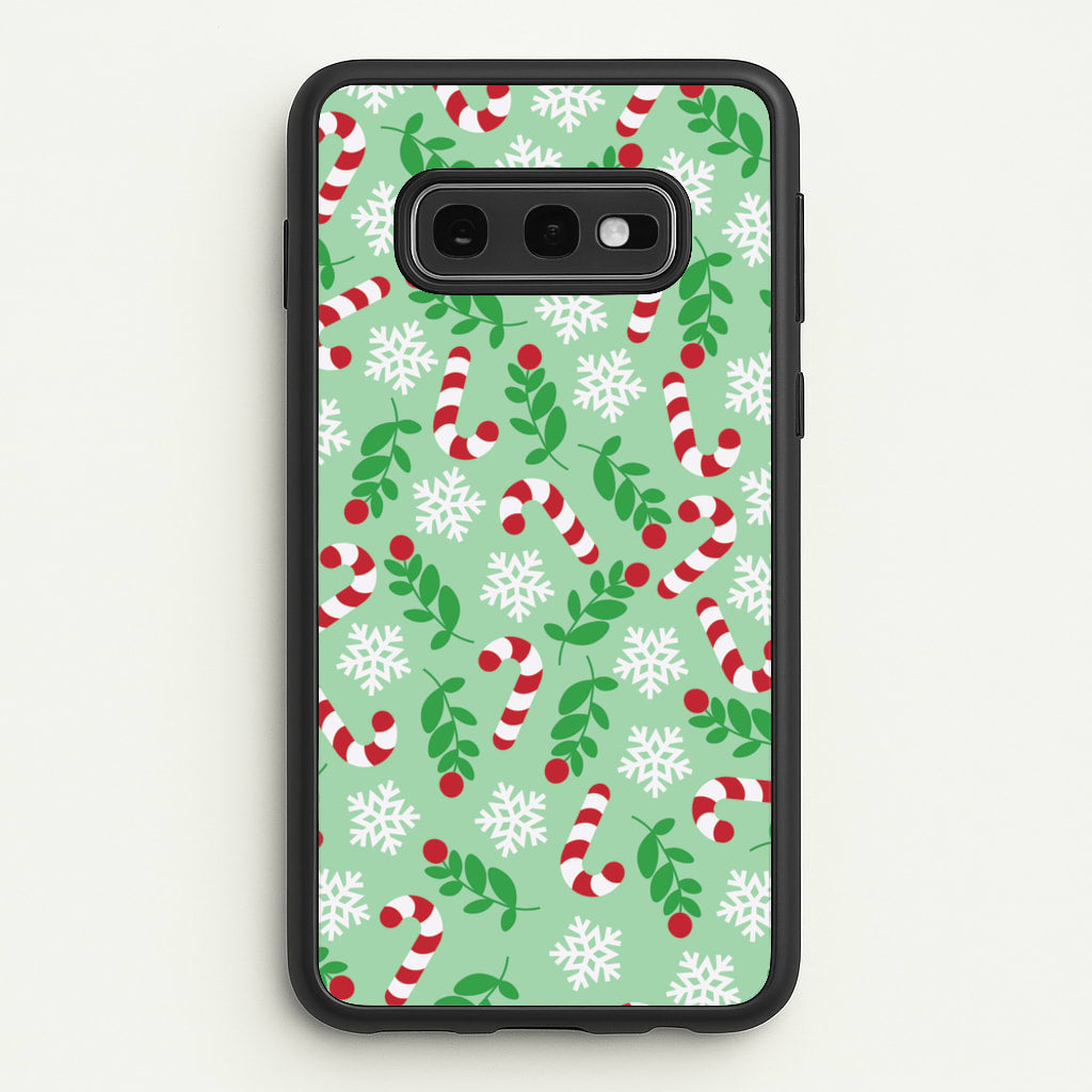 Snow Green Pattern - Christmas Patterns Phone Case for Galaxy S10e