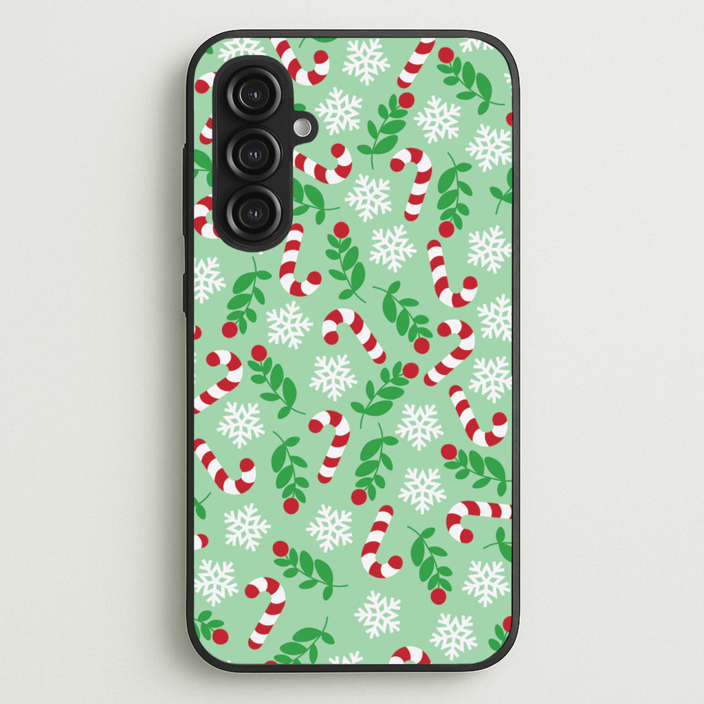 Snow Green Pattern - Christmas Patterns Phone Case for Galaxy S23FE