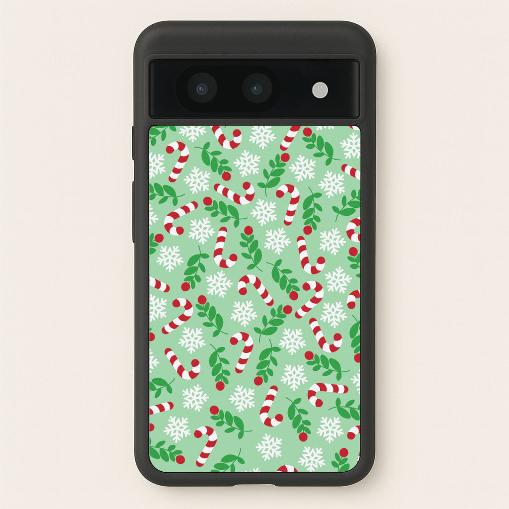 Snow Green Pattern - Christmas Patterns Phone Case for Google Pixel 8a
