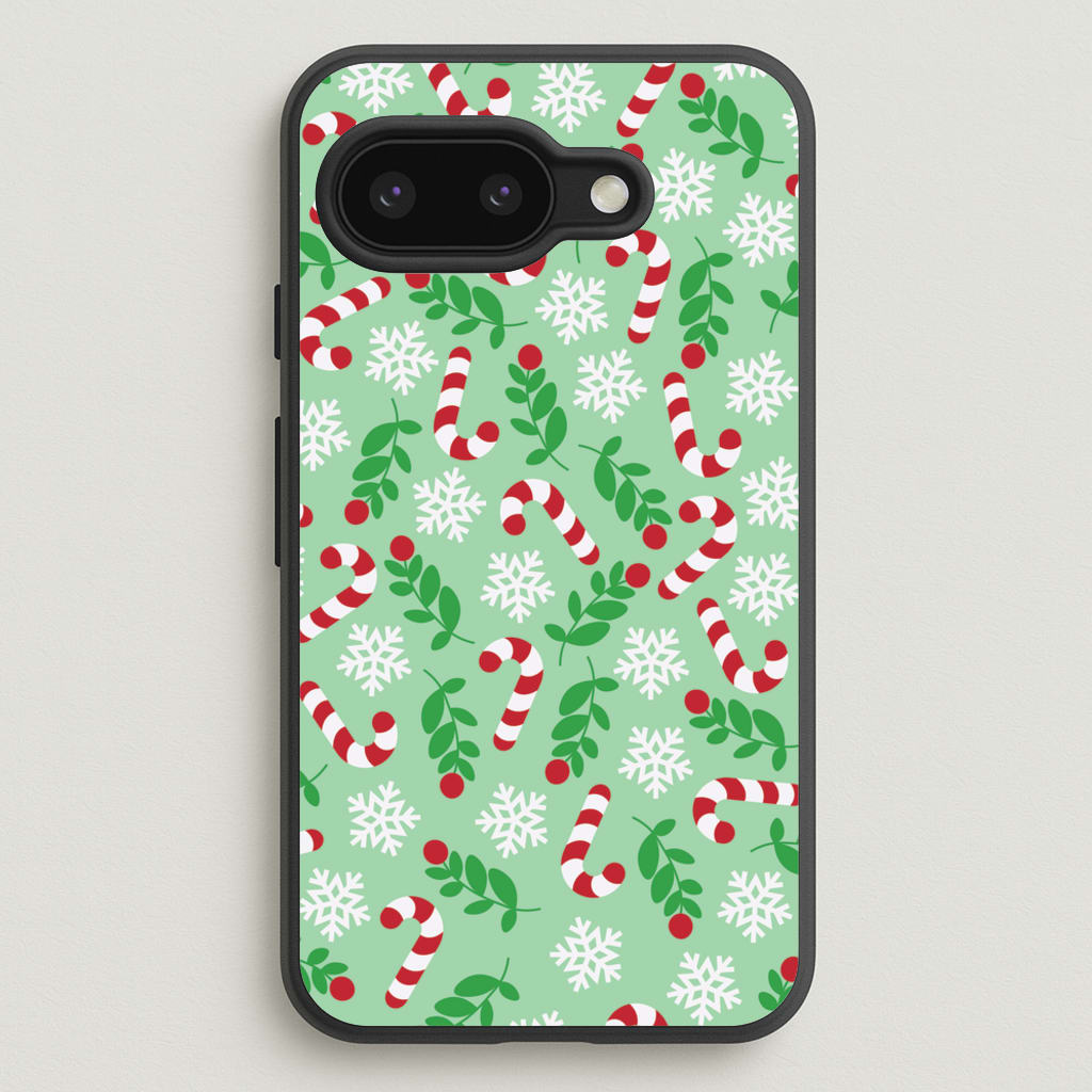 Snow Green Pattern - Christmas Patterns Phone Case for Google Pixel 9a