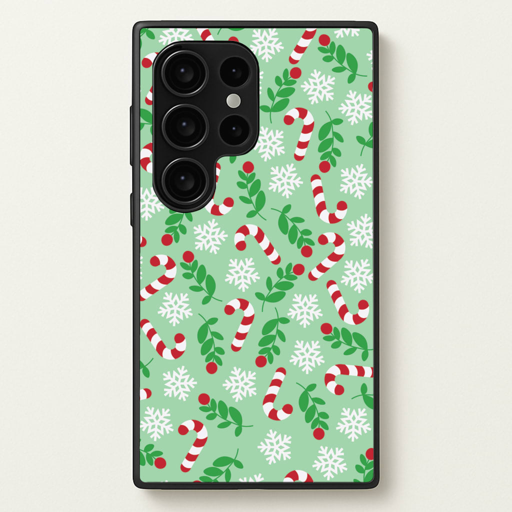 Snow Green Pattern - Christmas Patterns Phone Case for Galaxy S24 Ultra