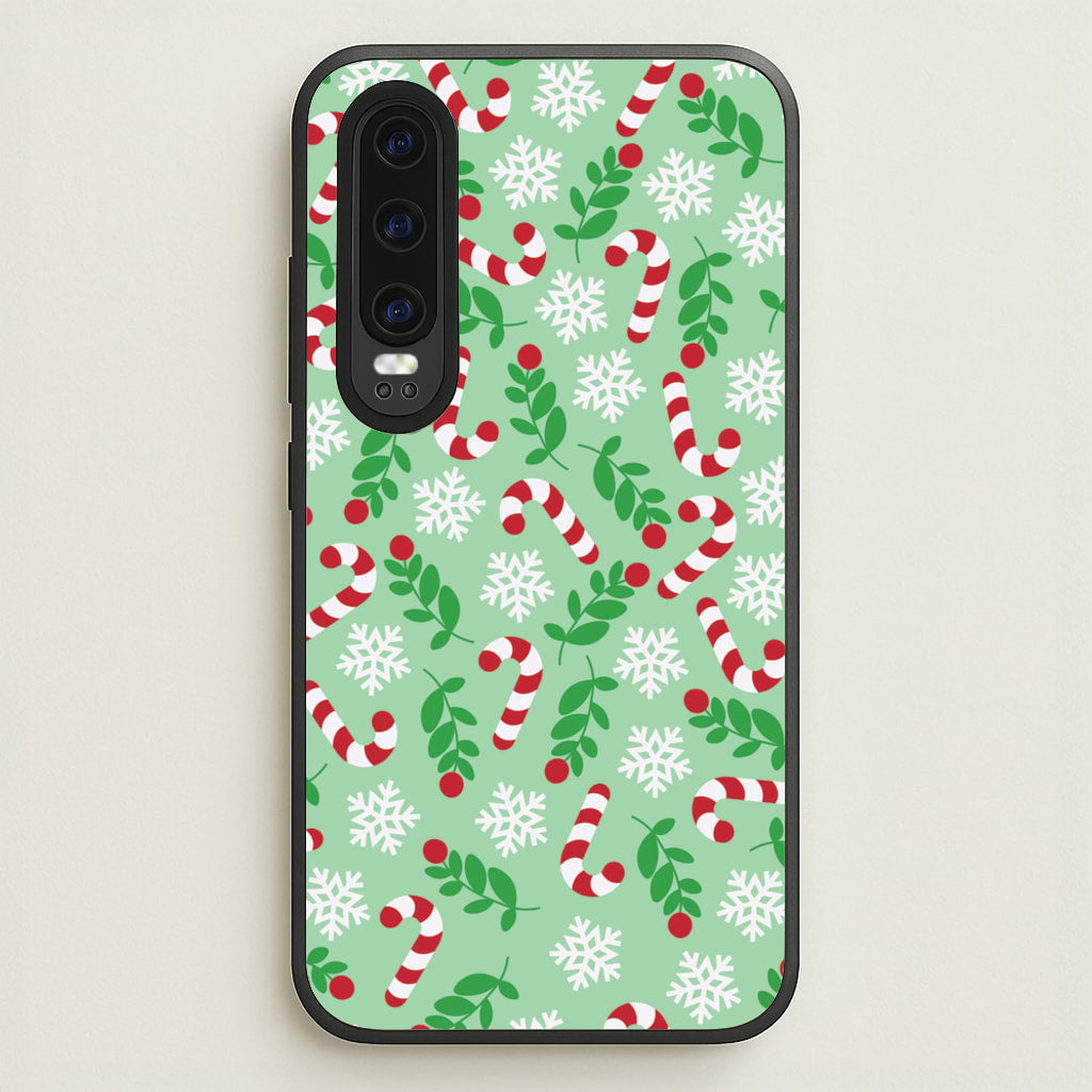 Snow Green Pattern - Christmas Patterns Phone Case for Huawei P30