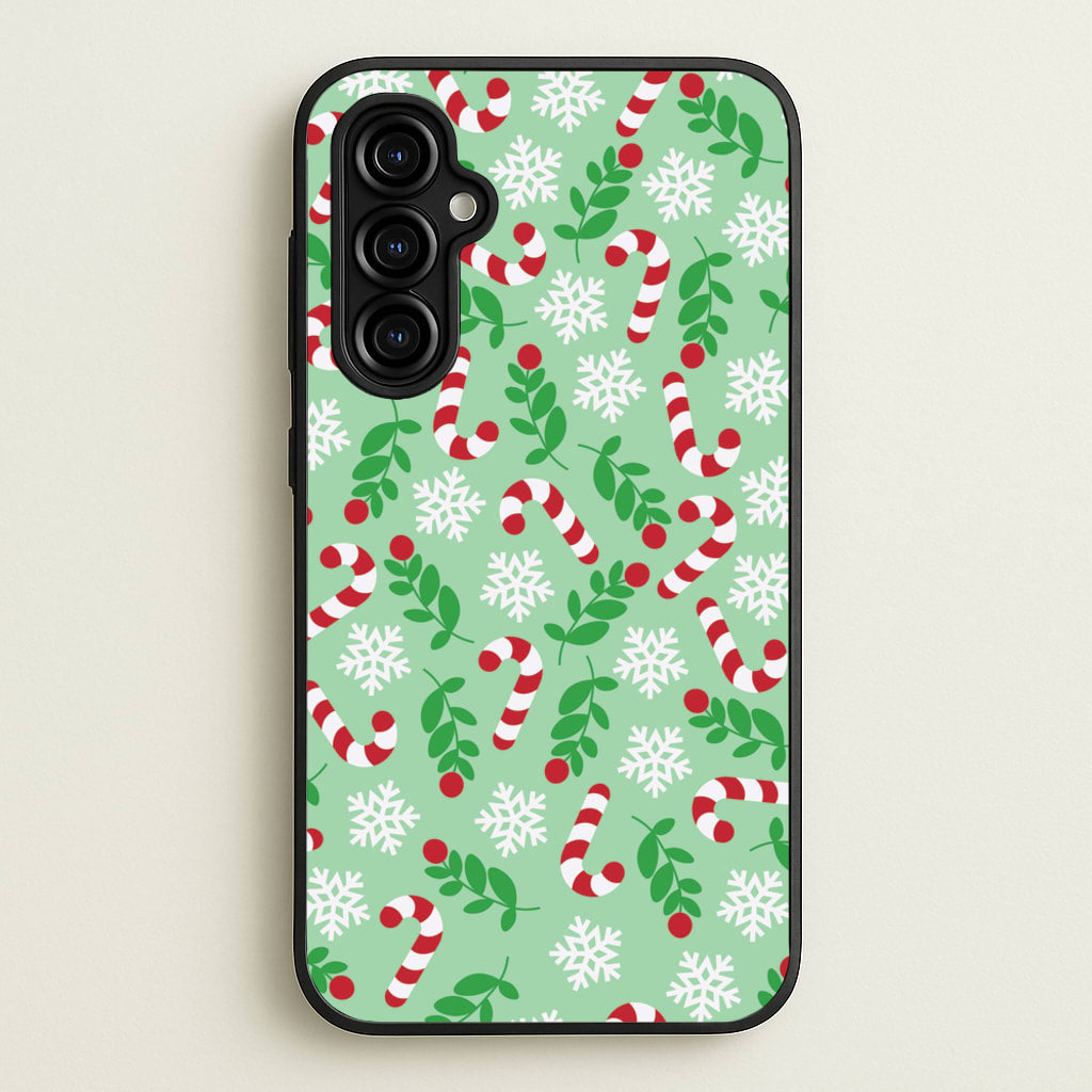 Snow Green Pattern - Christmas Patterns Phone Case for Galaxy A54