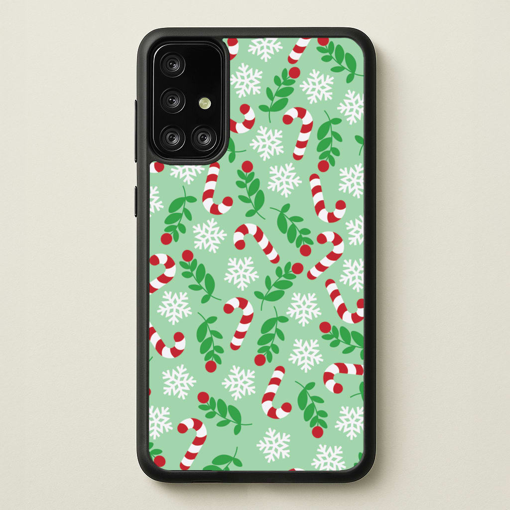 Snow Green Pattern - Christmas Patterns Phone Case for Galaxy A71