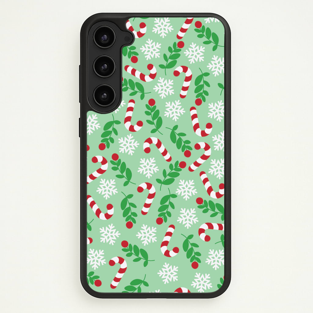Snow Green Pattern - Christmas Patterns Phone Case for Galaxy S23 Plus