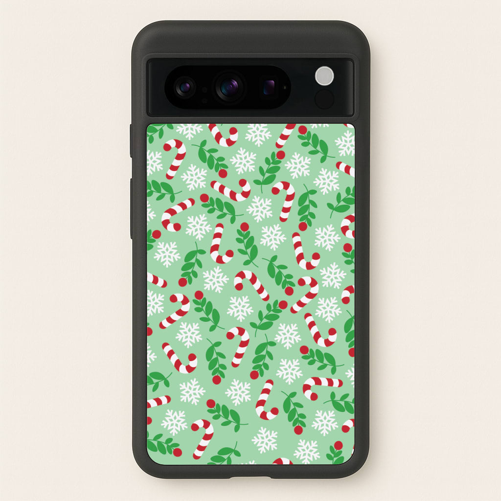 Snow Green Pattern - Christmas Patterns Phone Case for Google Pixel 8 Pro