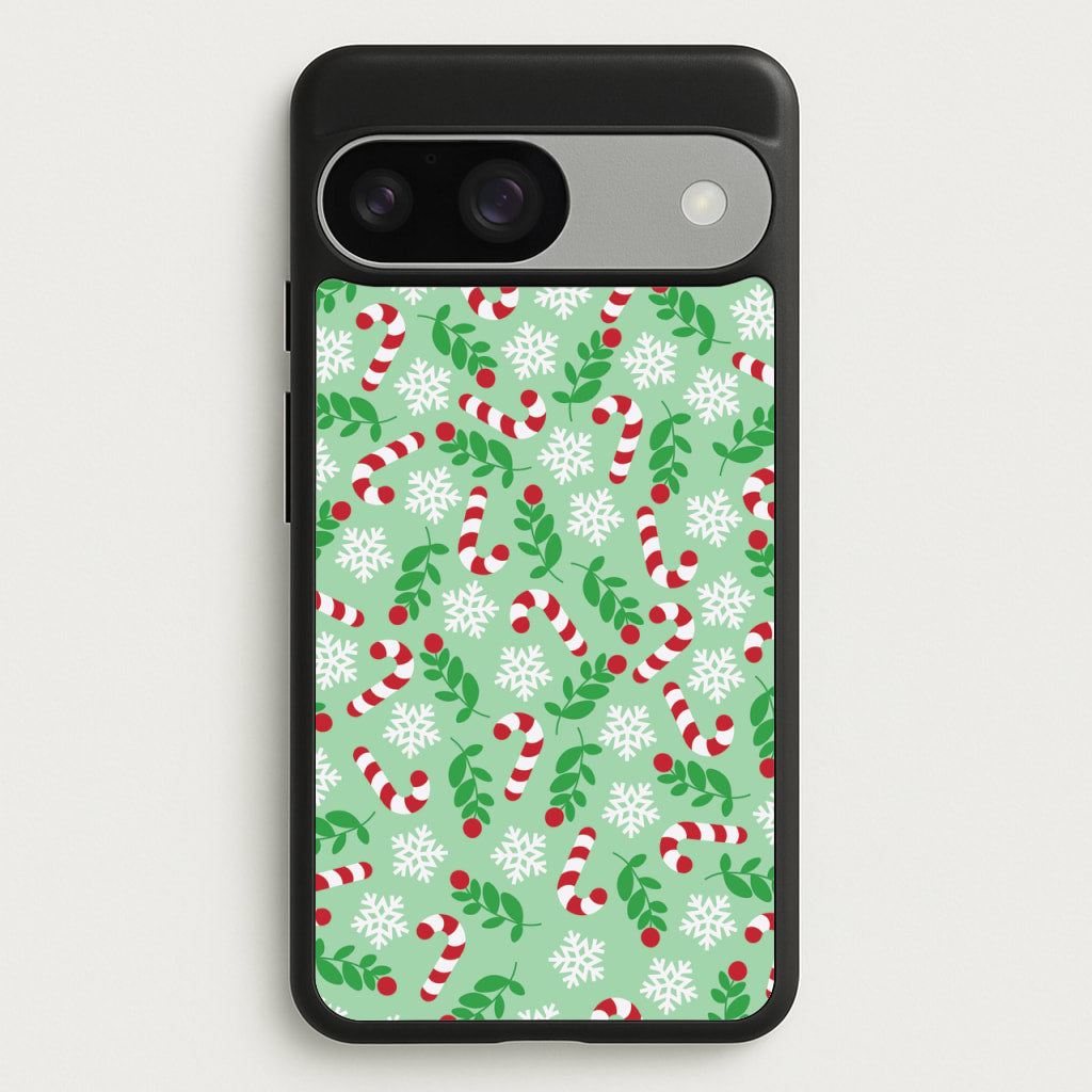 Snow Green Pattern - Christmas Patterns Phone Case for Google Pixel 9 / 9 Pro