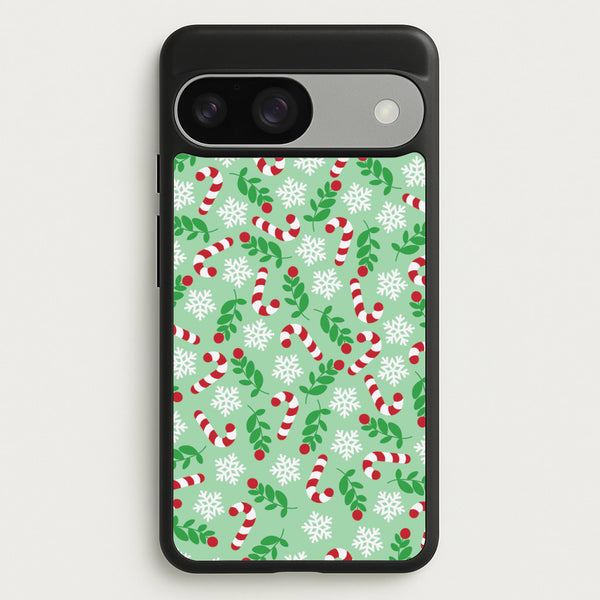 Snow Green Pattern - Christmas Patterns Phone Case for Google Pixel 9 / 9 Pro