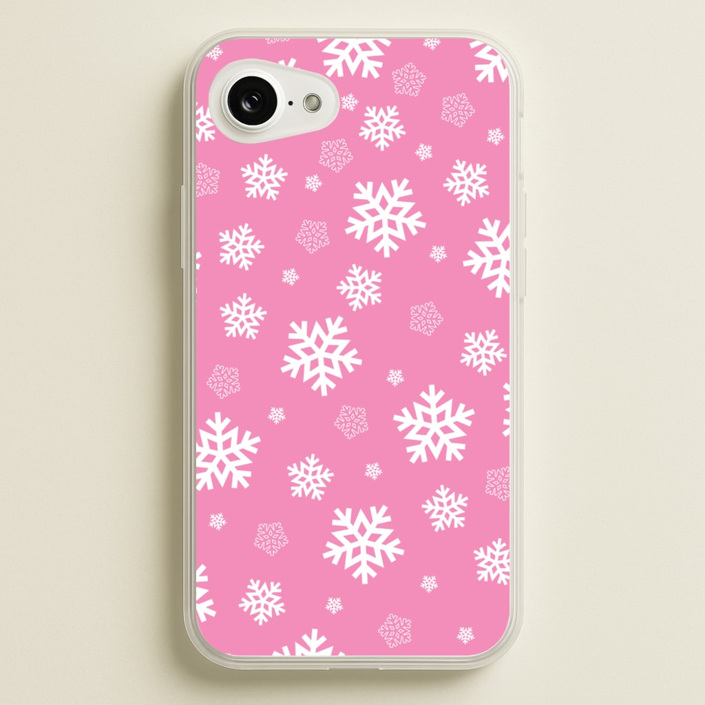 Snow Pink Pattern - Christmas Patterns Phone Case for iPhone 16e
