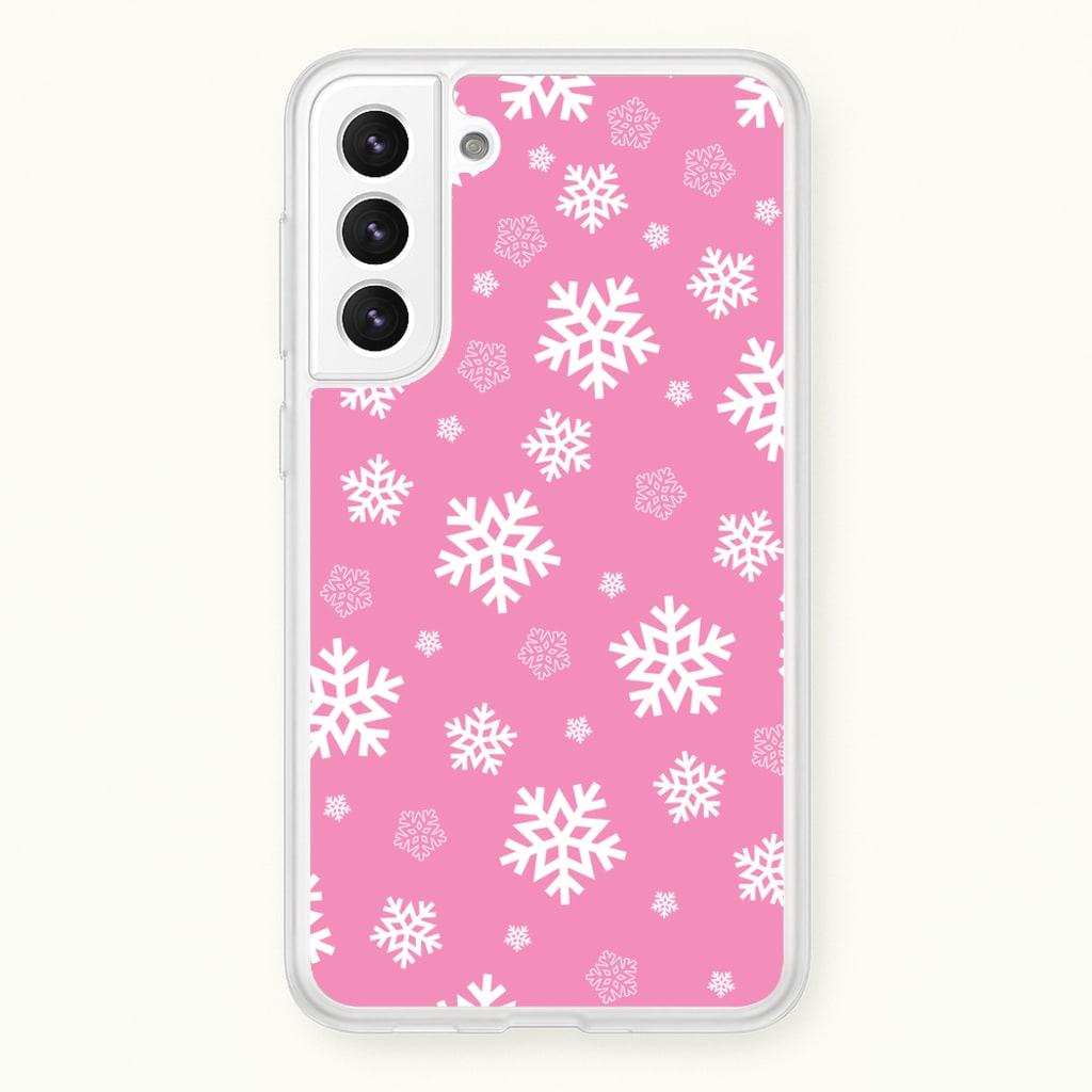 Snow Pink Pattern - Christmas Patterns Phone Case for Galaxy S22