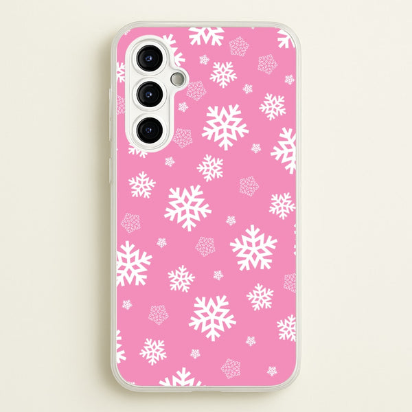 Snow Pink Pattern - Christmas Patterns Phone Case for Galaxy A54