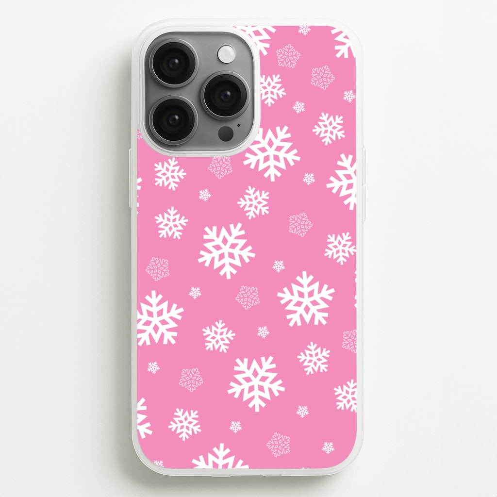 Snow Pink Pattern - Christmas Patterns Phone Case for iPhone 13 Pro Max