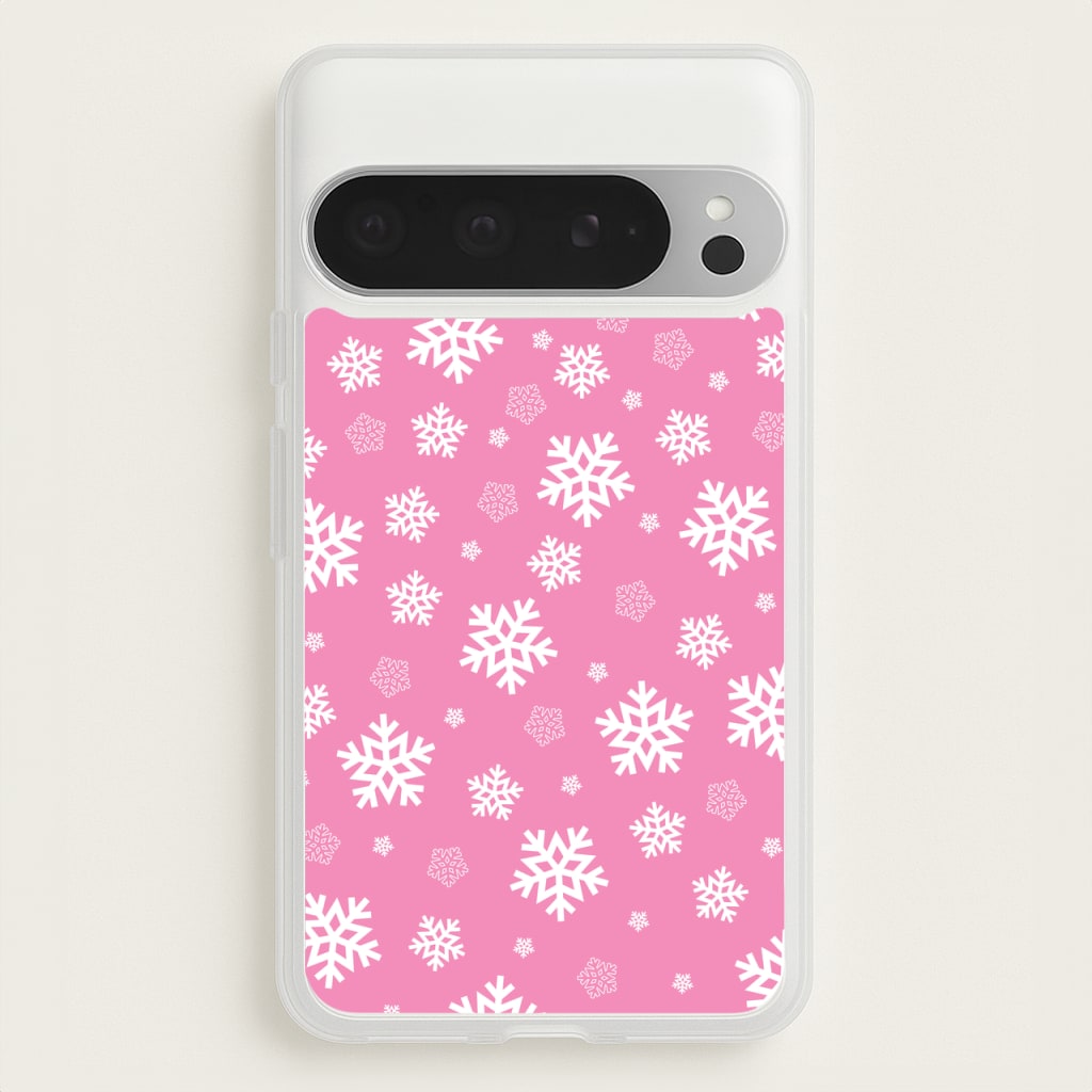 Snow Pink Pattern - Christmas Patterns Phone Case for Google Pixel 9 Pro XL