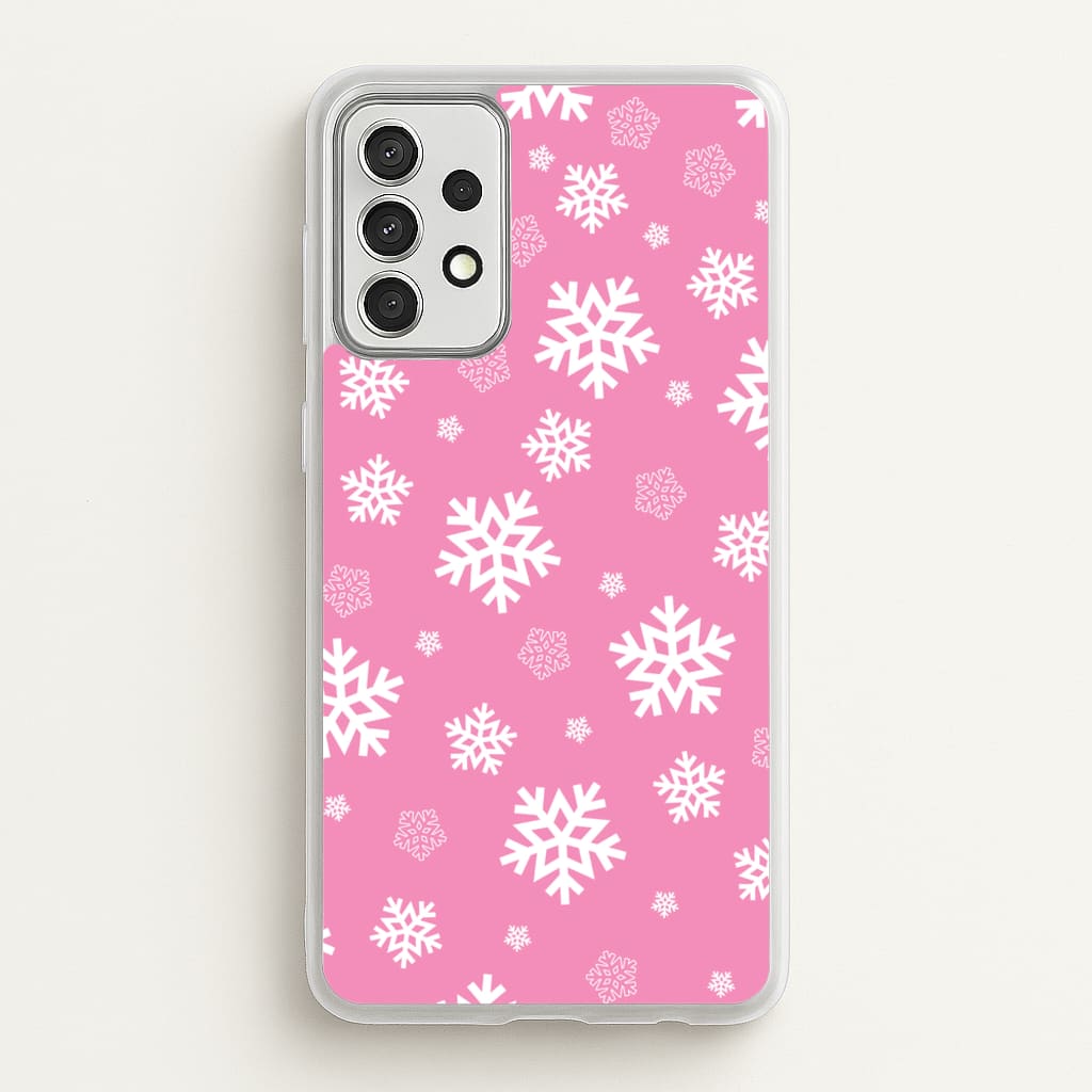 Snow Pink Pattern - Christmas Patterns Phone Case for Galaxy A52 / A52s
