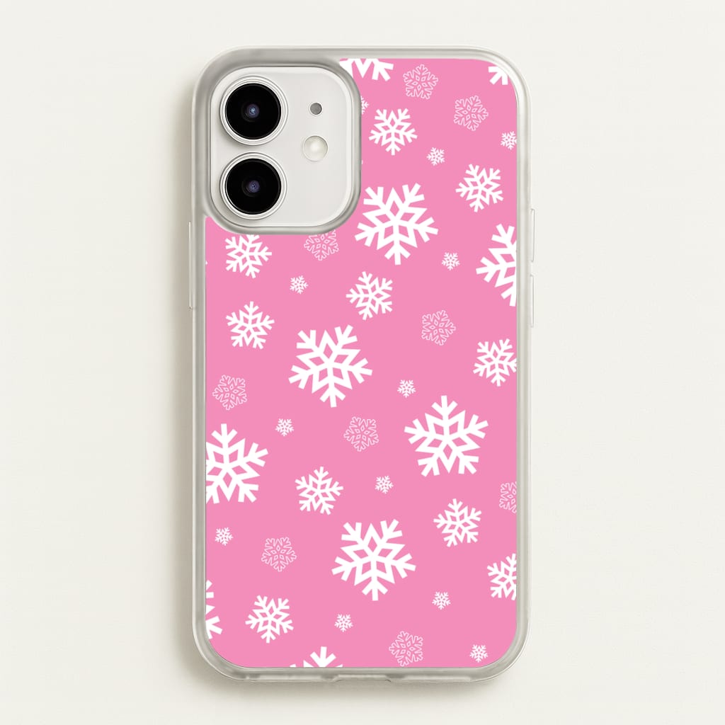 Snow Pink Pattern - Christmas Patterns Phone Case for iPhone 12 / 12 Pro