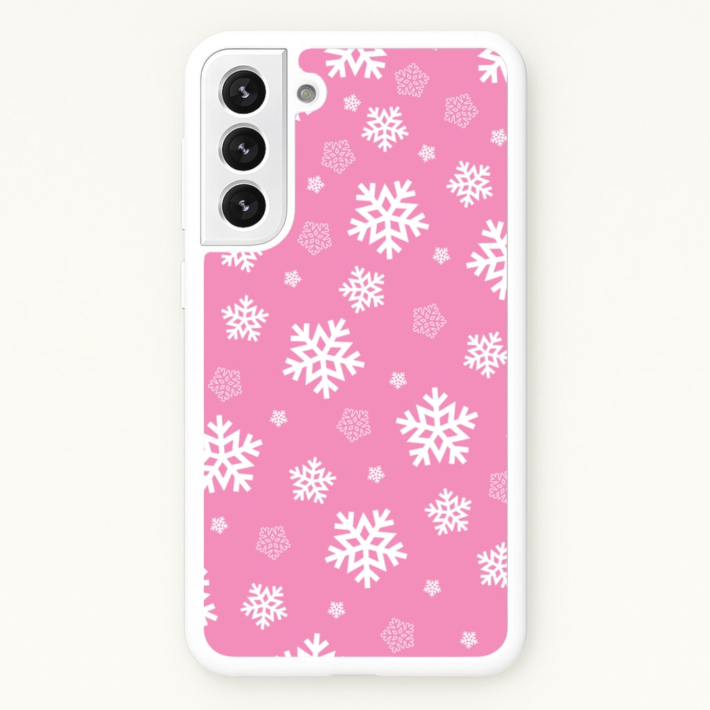 Snow Pink Pattern - Christmas Patterns Phone Case for Galaxy S22 Plus