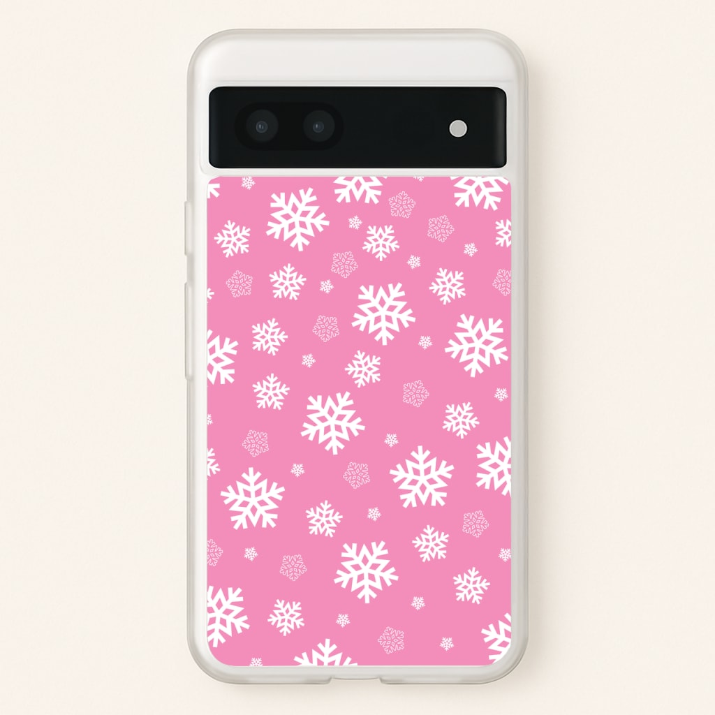 Snow Pink Pattern - Christmas Patterns Phone Case for Google Pixel 6a
