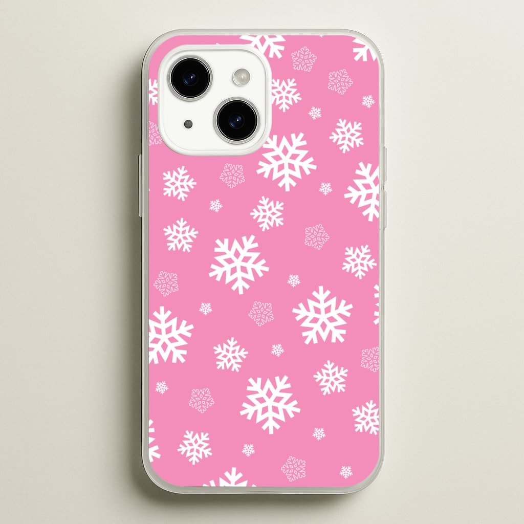 Snow Pink Pattern - Christmas Patterns Phone Case for iPhone 15 Plus