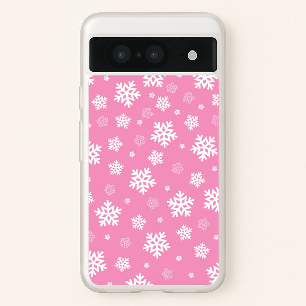 Snow Pink Pattern - Christmas Patterns Phone Case for Google Pixel 8