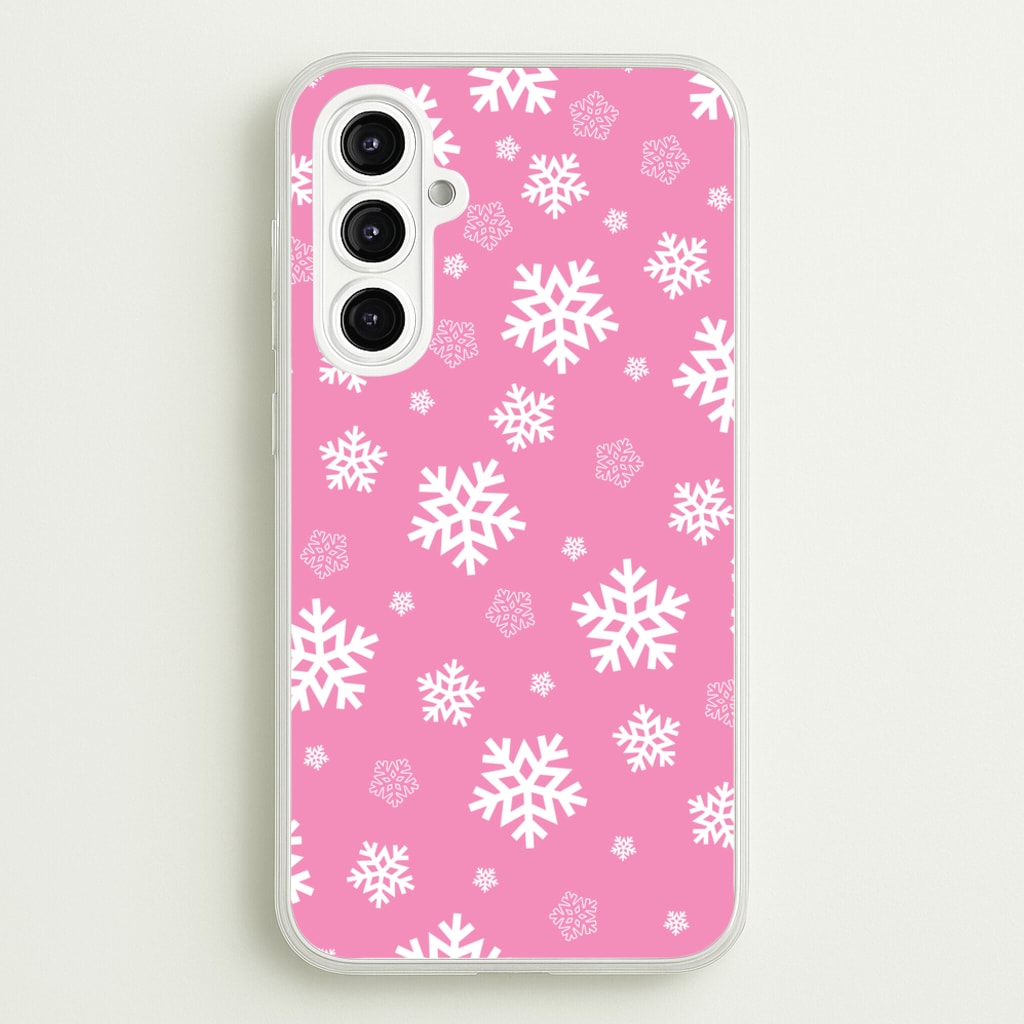 Snow Pink Pattern - Christmas Patterns Phone Case for Galaxy A16