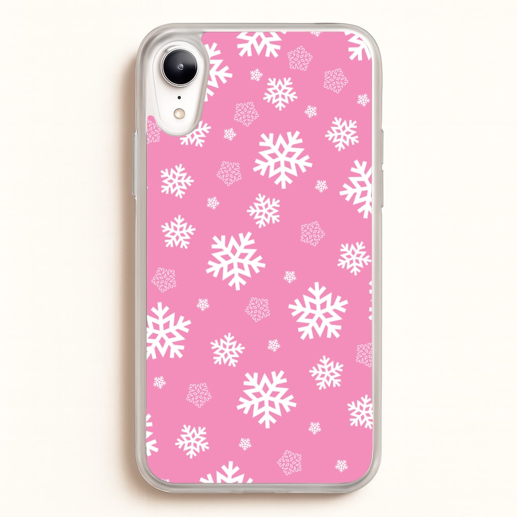 Snow Pink Pattern - Christmas Patterns Phone Case for iPhone XR