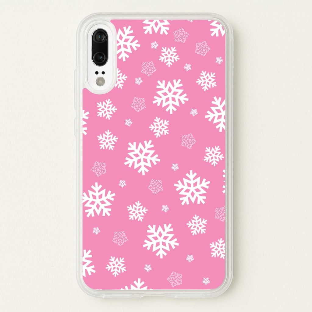 Snow Pink Pattern - Christmas Patterns Phone Case for Huawei P20