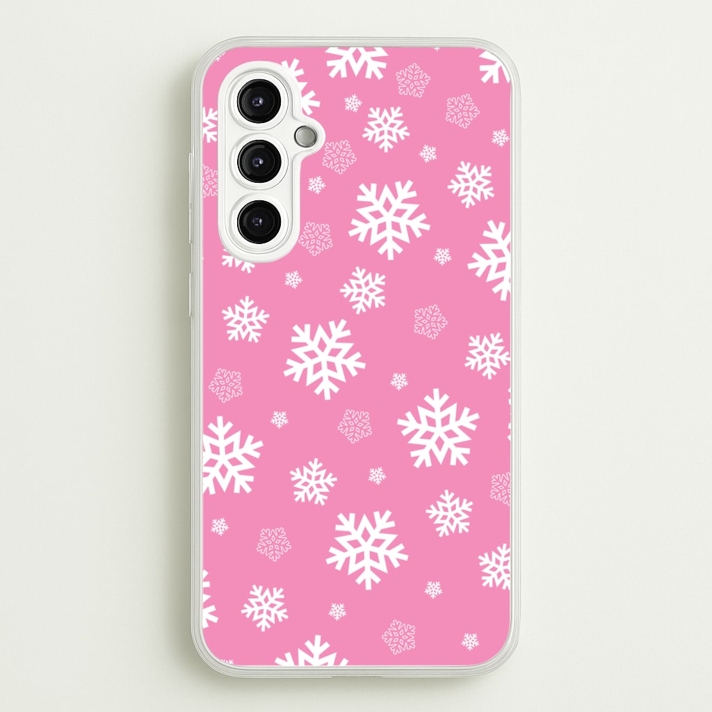 Snow Pink Pattern - Christmas Patterns Phone Case for Galaxy A14