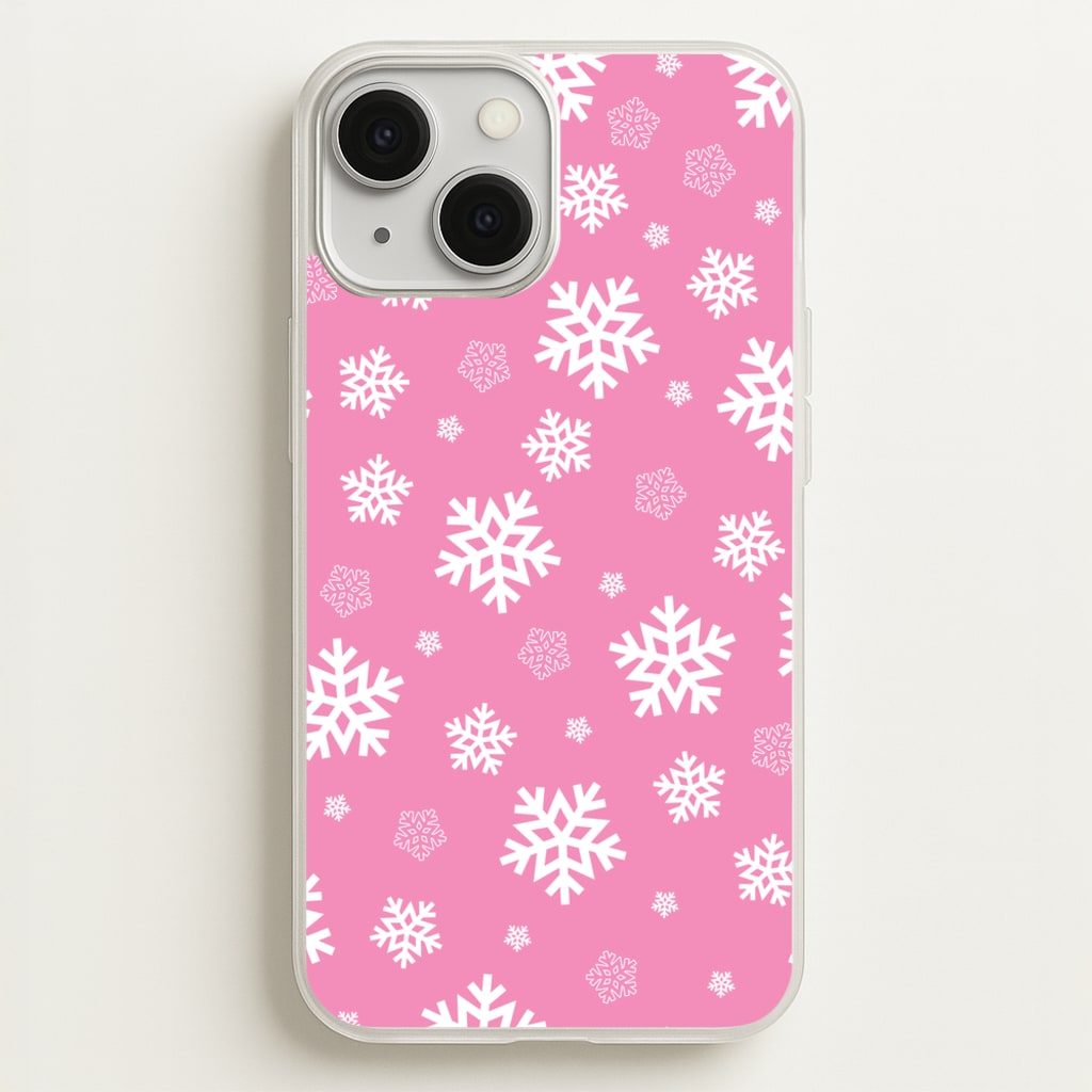 Snow Pink Pattern - Christmas Patterns Phone Case for iPhone 13 Mini
