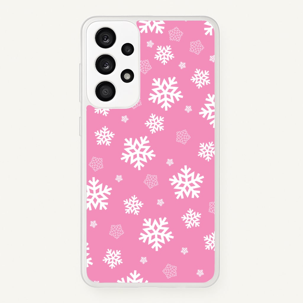 Snow Pink Pattern - Christmas Patterns Phone Case for Galaxy A53