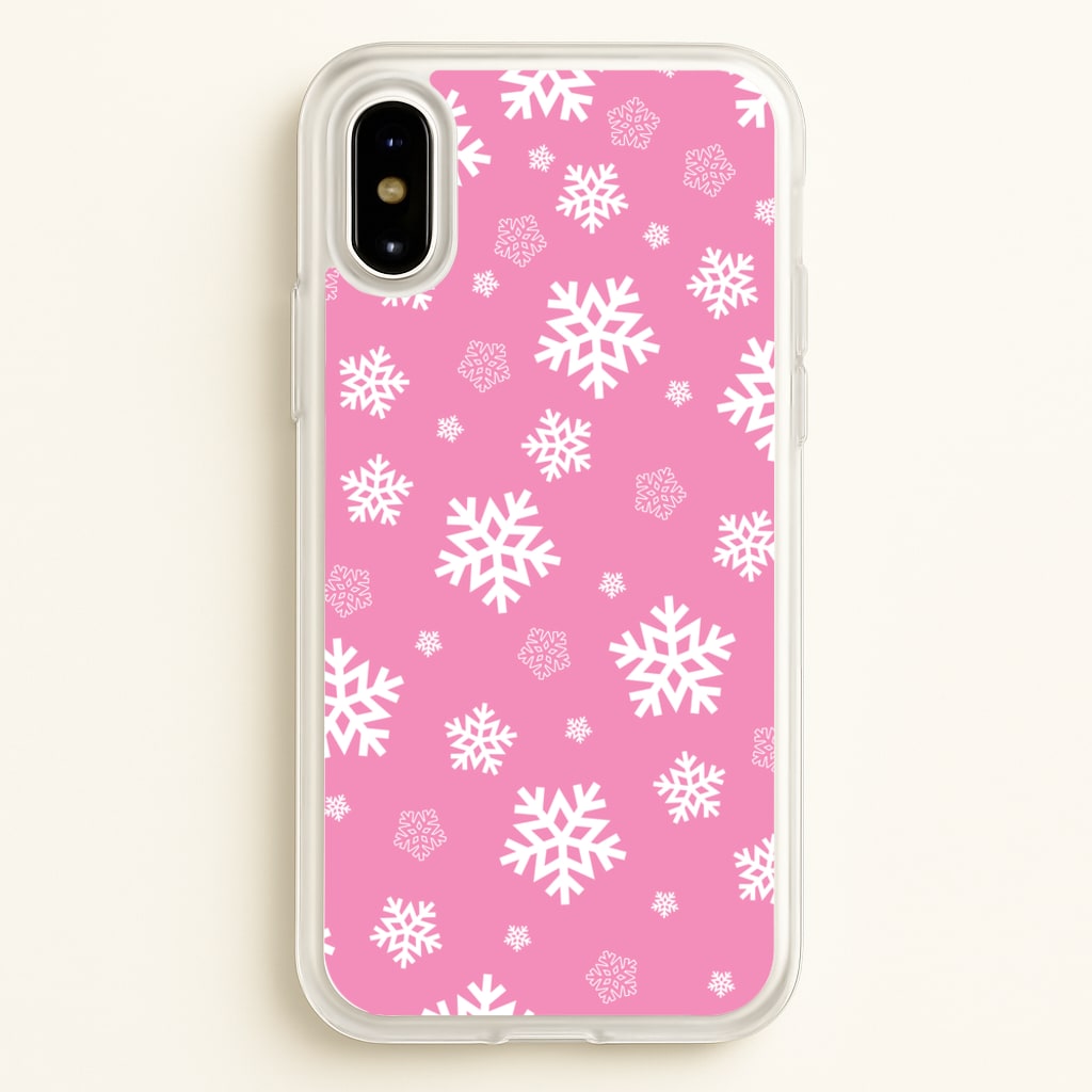 Snow Pink Pattern - Christmas Patterns Phone Case for iPhone X / XS