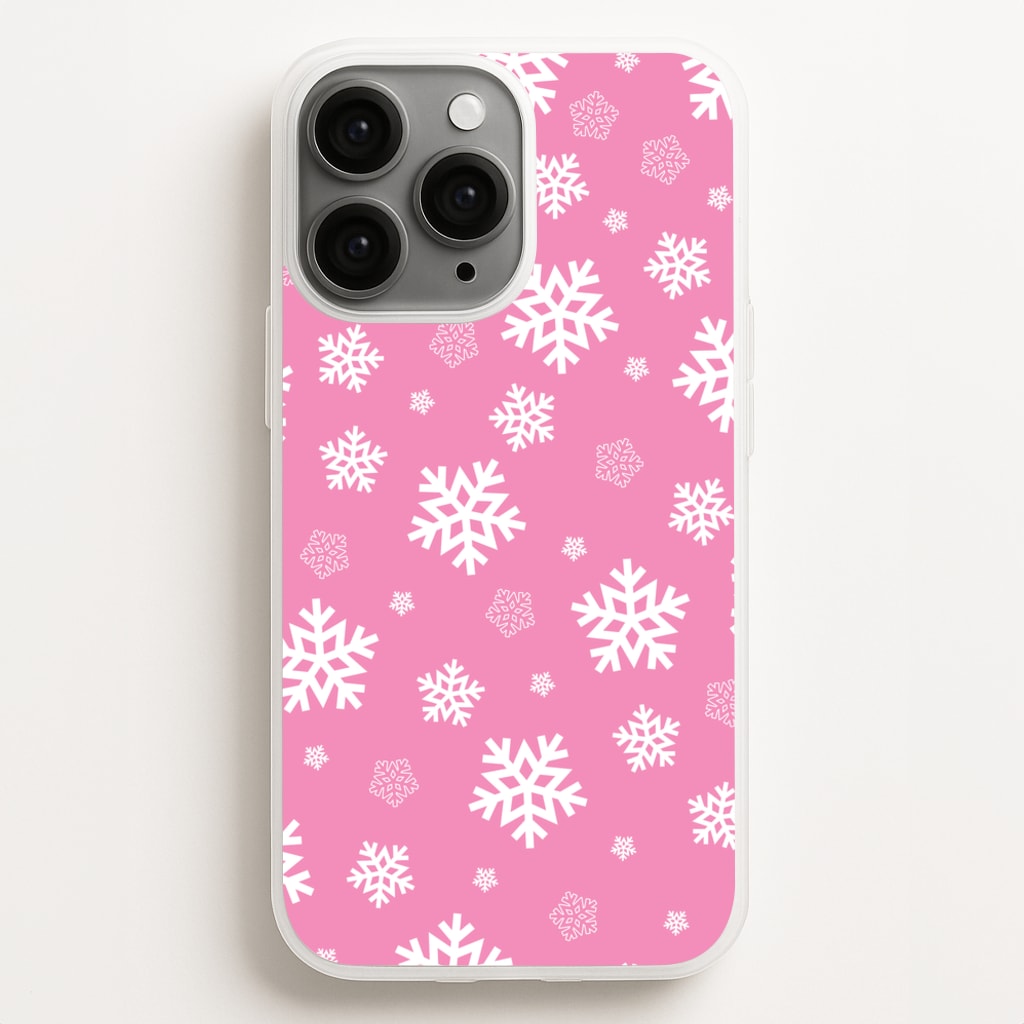 Snow Pink Pattern - Christmas Patterns Phone Case for iPhone 12 Pro Max