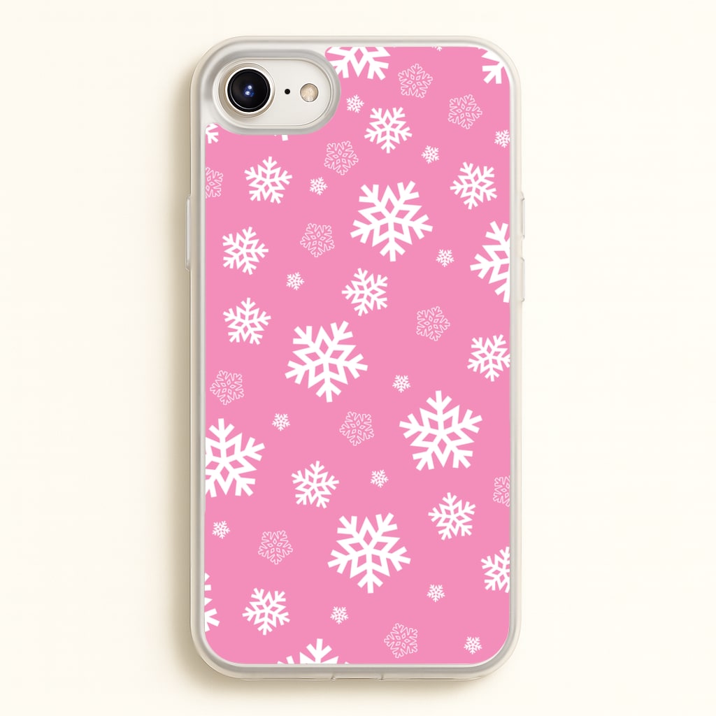Snow Pink Pattern - Christmas Patterns Phone Case for iPhone 6 / 7 / 8 / SE