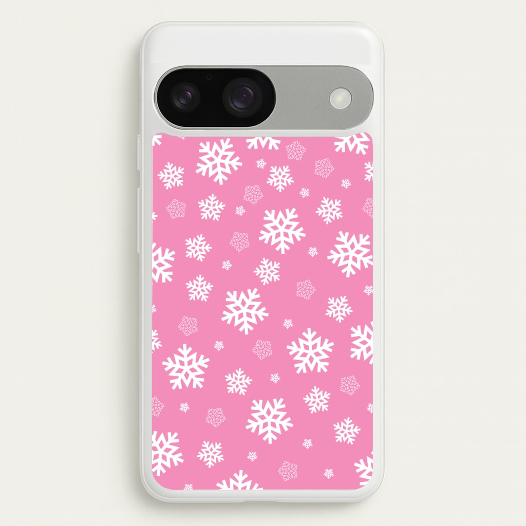 Snow Pink Pattern - Christmas Patterns Phone Case for Google Pixel 9 / 9 Pro