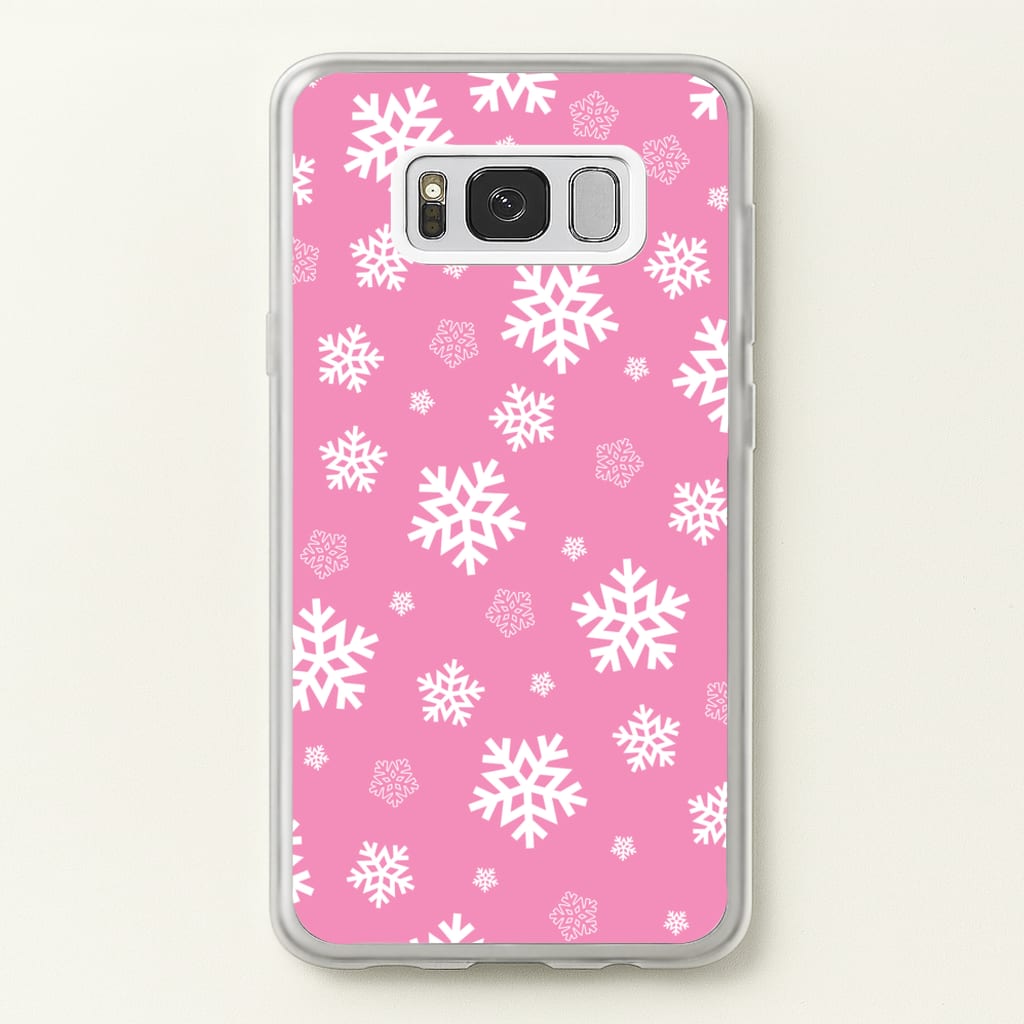 Snow Pink Pattern - Christmas Patterns Phone Case for Galaxy S8