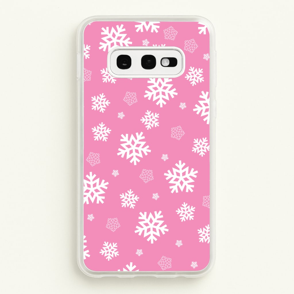 Snow Pink Pattern - Christmas Patterns Phone Case for Galaxy S10e