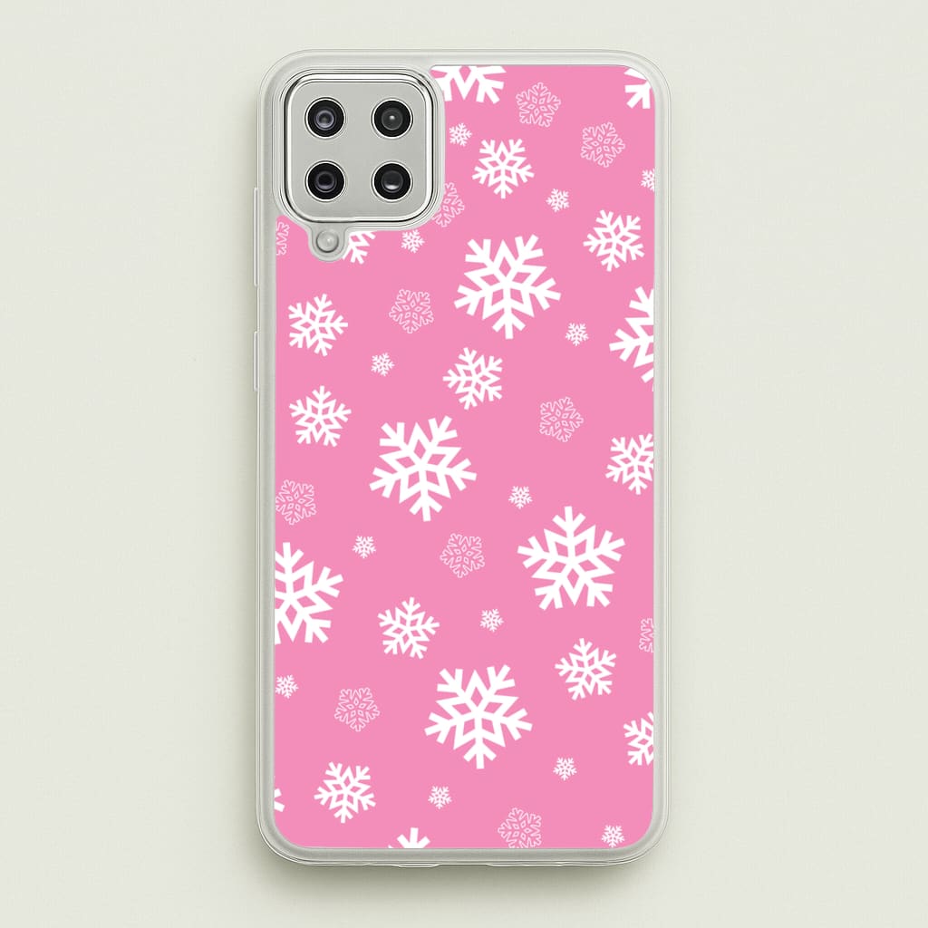 Snow Pink Pattern - Christmas Patterns Phone Case for Galaxy A12