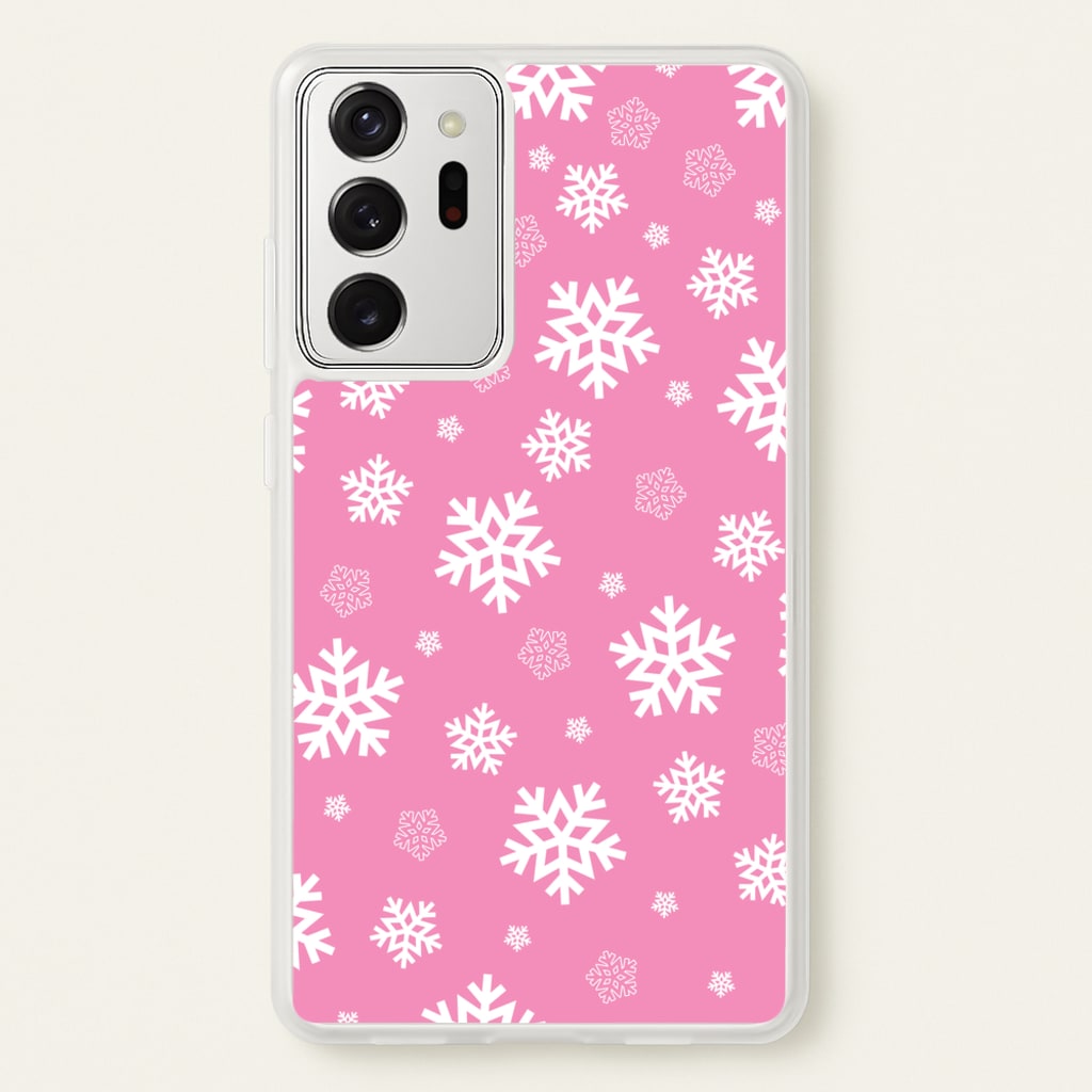 Snow Pink Pattern - Christmas Patterns Phone Case for Galaxy Note 20 Ultra