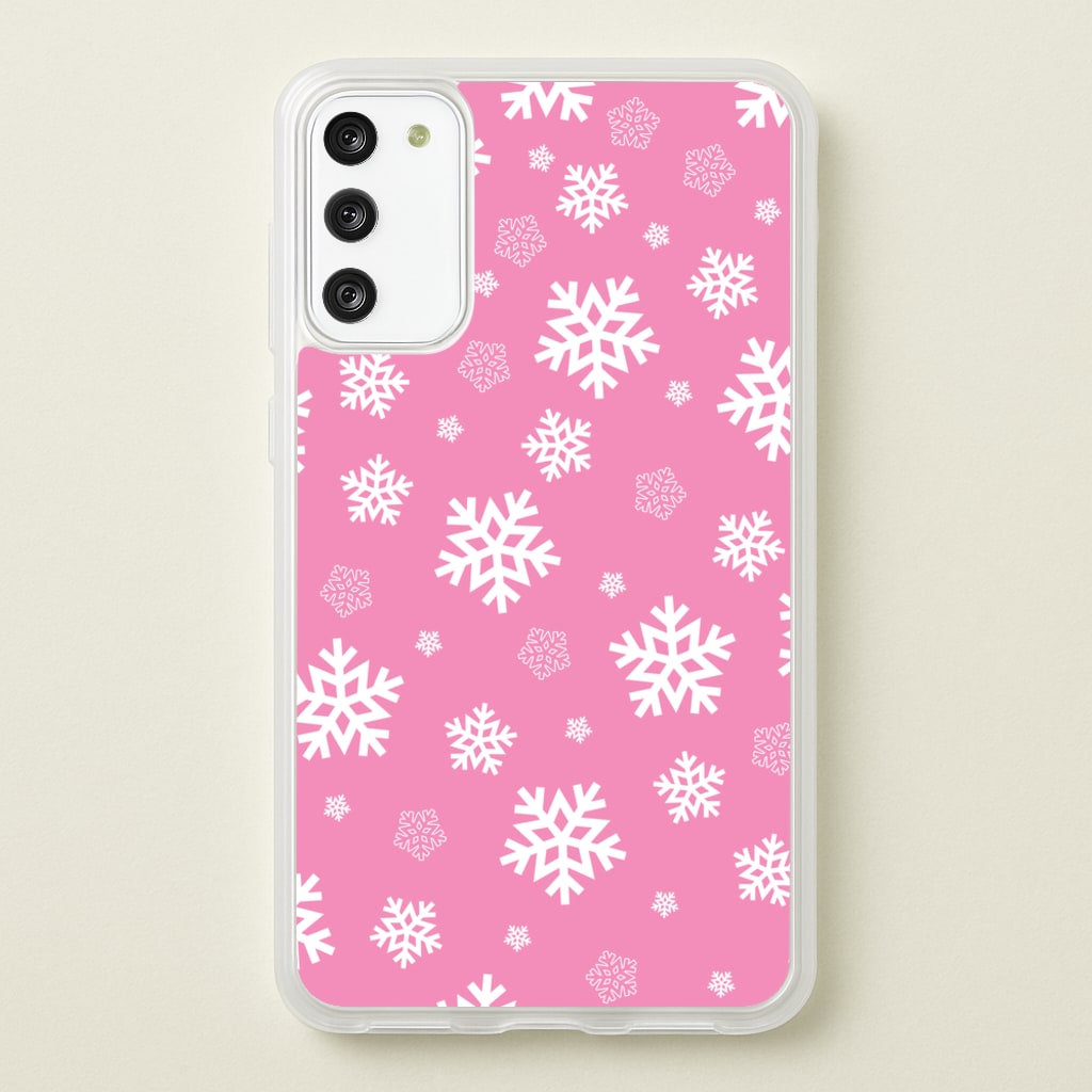 Snow Pink Pattern - Christmas Patterns Phone Case for Galaxy A41