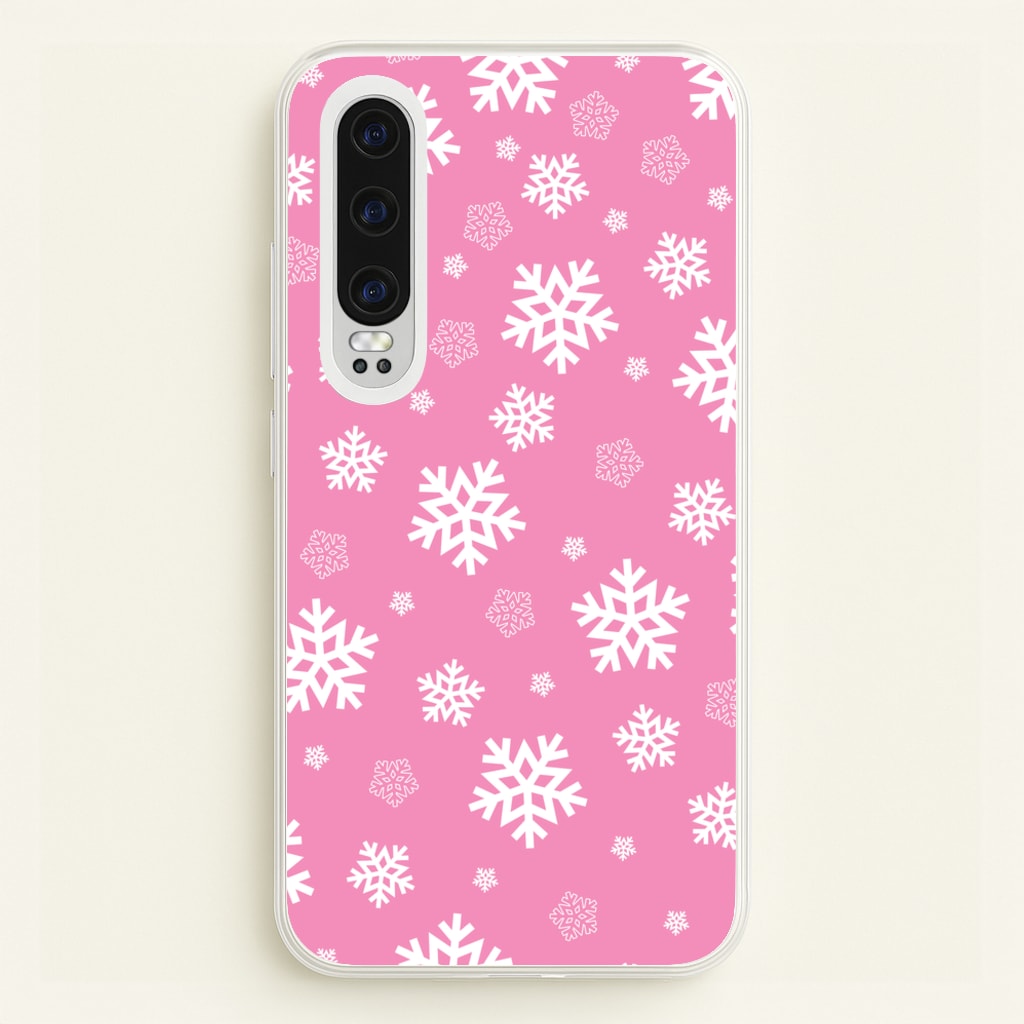 Snow Pink Pattern - Christmas Patterns Phone Case for Huawei P30