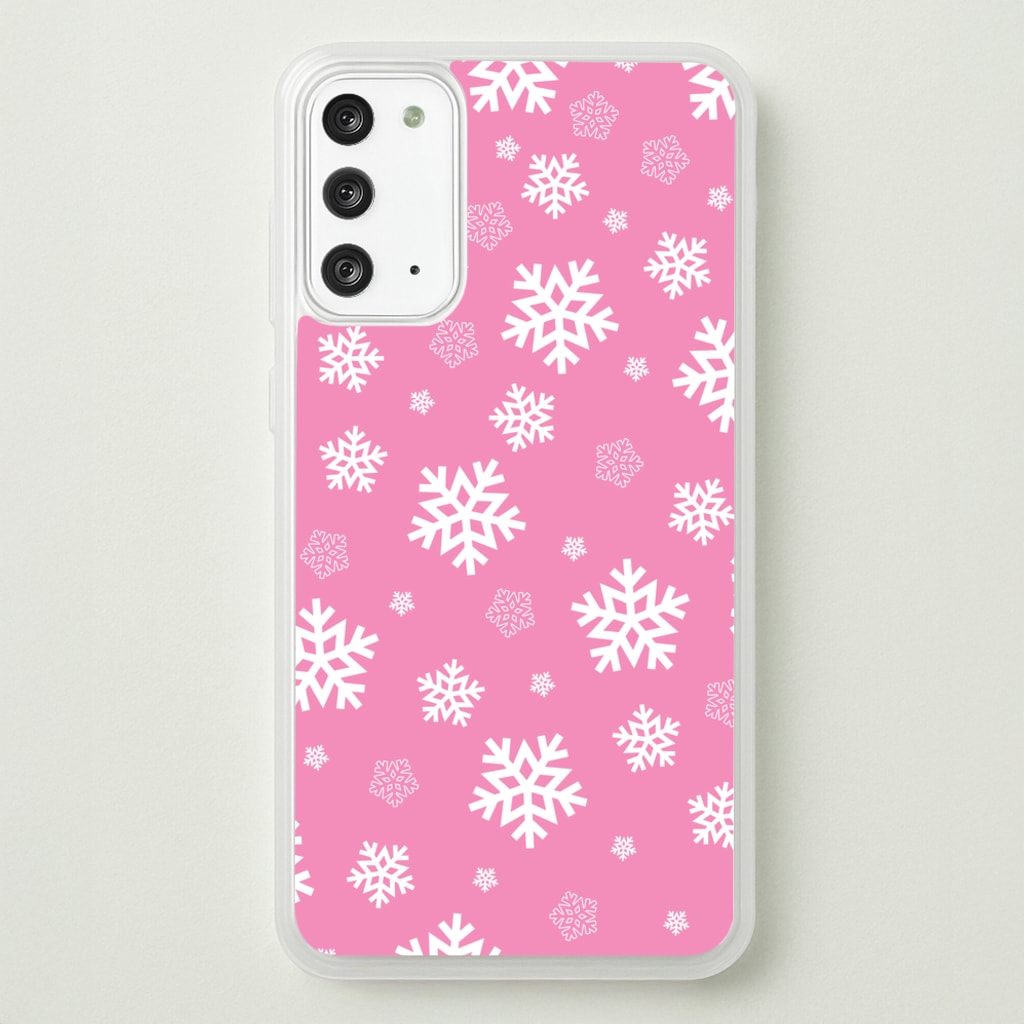 Snow Pink Pattern - Christmas Patterns Phone Case for Galaxy Note 20