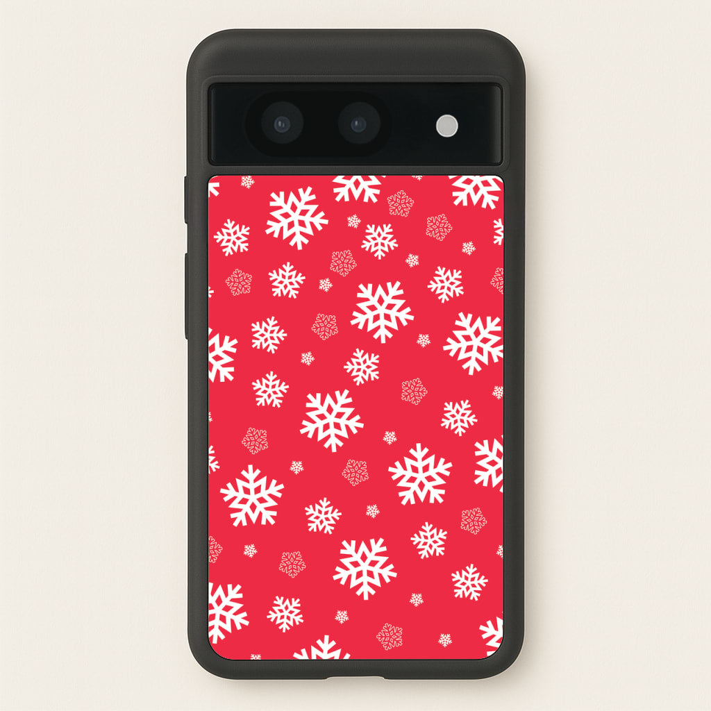 Red Snow Pattern - Christmas Patterns Phone Case for Google Pixel 8a