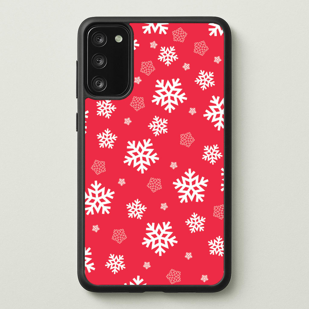 Red Snow Pattern - Christmas Patterns Phone Case for Galaxy S20