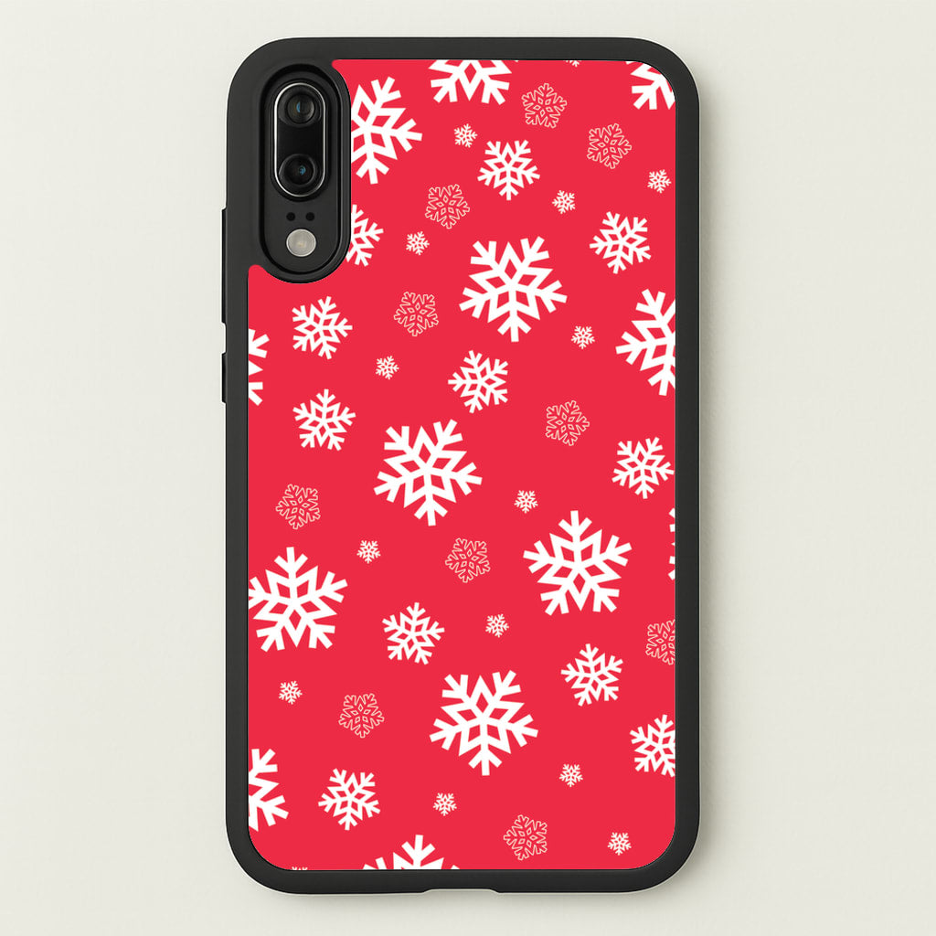 Red Snow Pattern - Christmas Patterns Phone Case for Huawei P20