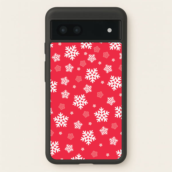 Red Snow Pattern - Christmas Patterns Phone Case for Google Pixel 6a