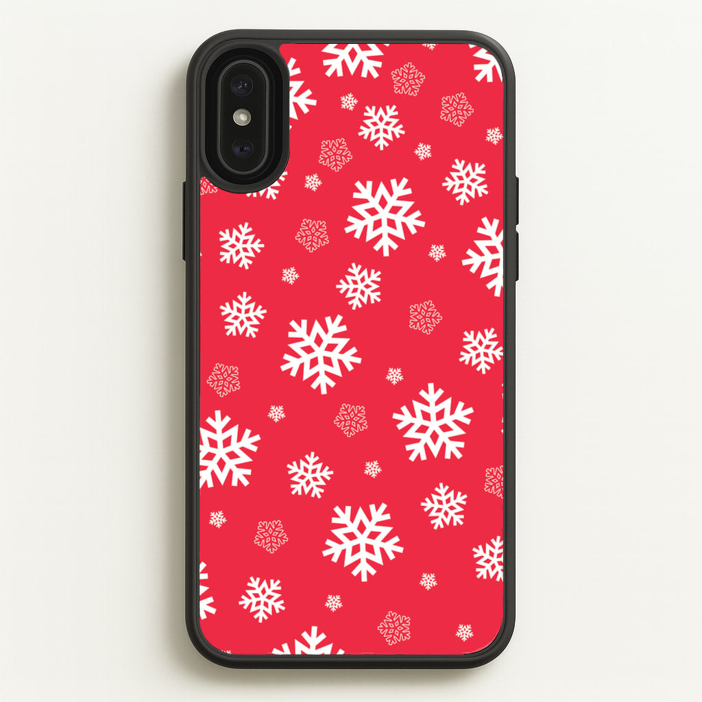Red Snow Pattern - Christmas Patterns Phone Case for iPhone XS Max